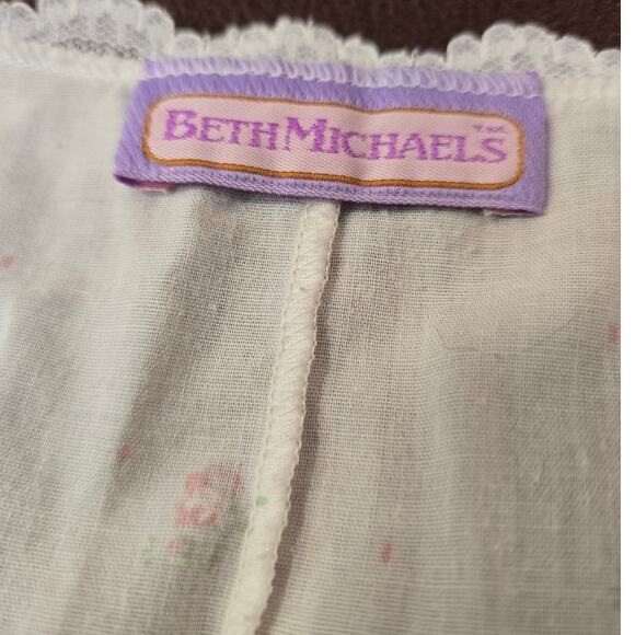 Beth Michael's 80's Vintage White Blouse pit to pit 23" Lenth‎ 28" Light Cotton - Picture 3 of 7